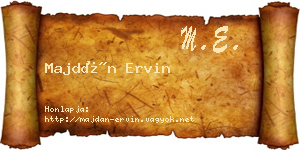 Majdán Ervin névjegykártya